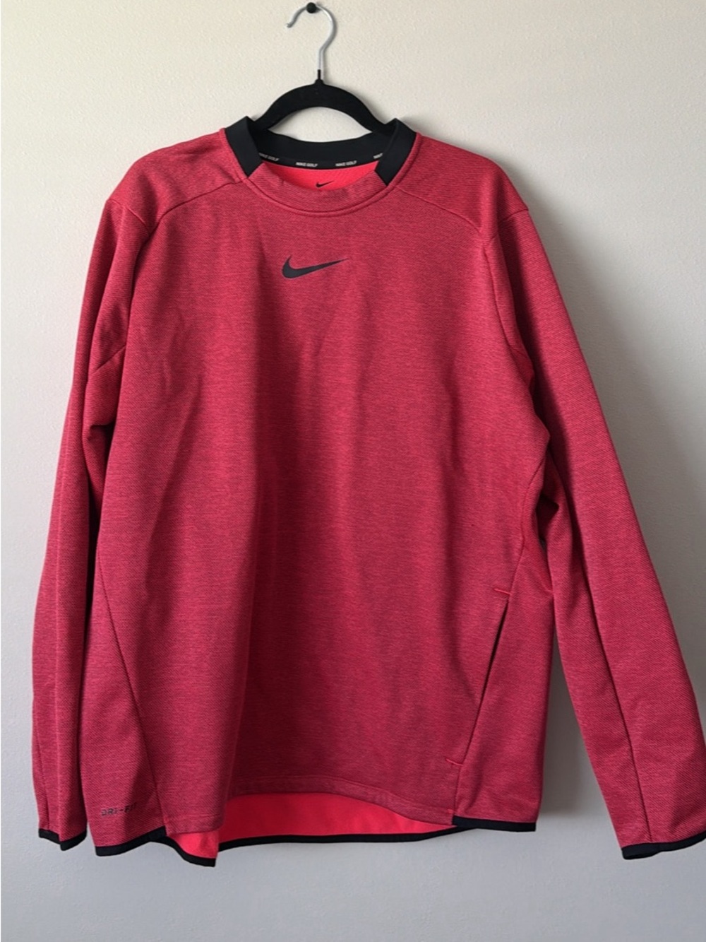 Nike Red Crewneck Dri-FIT Golf Pullover